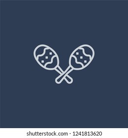Maracas icon. Maracas linear design concept from Birthday and Party collection. Simple element vector illustration on dark blue background.