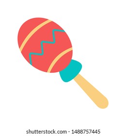 Maracas icon. Mexican music instrument, traditional equipment. Rhythm and melody. Isolated vector illustration in flat style