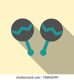 Maracas, maracas icon, musical instrument, beanbag. Flat design, vector illustration. Vector.