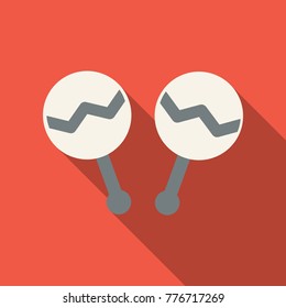 Maracas, maracas icon, musical instrument, beanbag. Flat design, vector illustration. Vector.
