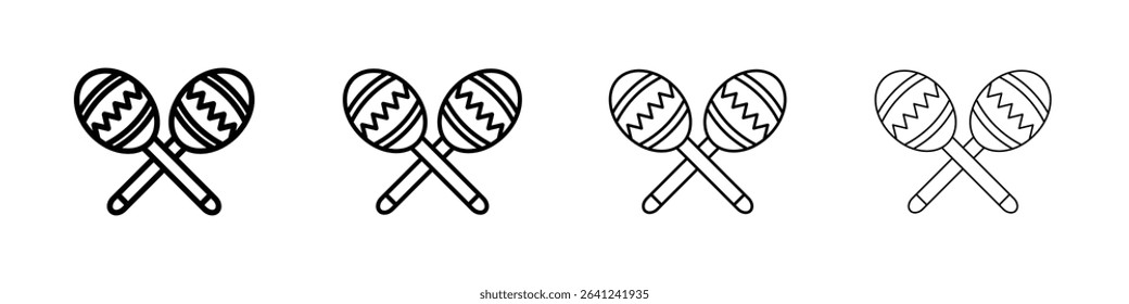 Maracas icon Outline sign symbol set