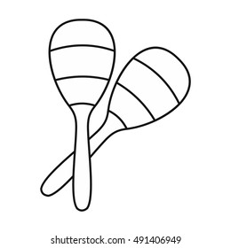 Maracas icon in outline style on a white background vector illustration