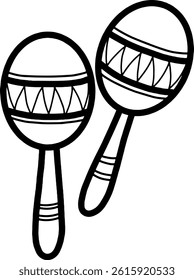 Maracas icon outline vector illustration. Pair of Decorative Maracas Vector Illustration