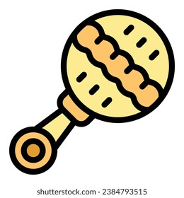 Maracas icon outline vector. Mexican maraca. Music instrument color flat