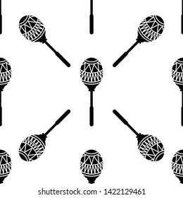 Maracas Icon Seamless Pattern, Music, Percussion Instrument Icon Vector Art Illustration
