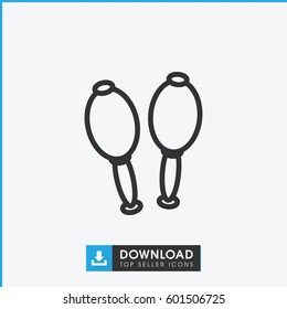 maracas icon. simple outline maracas vector icon. on white background.
