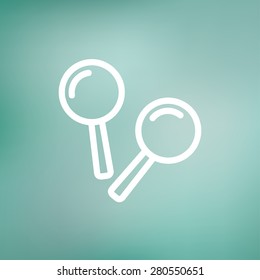 Maracas icon thin line for web and mobile, modern minimalistic flat design. Vector white icon on gradient mesh background.