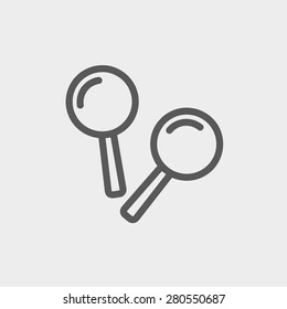 Maracas icon thin line for web and mobile, modern minimalistic flat design. Vector dark grey icon on light grey background.