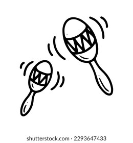 Maracas icon. Vector illustration of blue and red maraca and instrument sign. Graphic of maraca and maracas