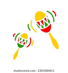 Maracas icon. Vector illustration of blue and red maraca and instrument sign. Graphic of maraca and maracas