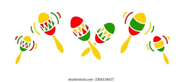 Maracas icon. Vector illustration of blue and red maraca and instrument sign. Graphic of maraca and maracas