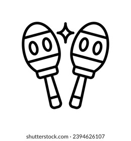 maracas icon. vector line icon for your website, mobile, presentation, and logo design.