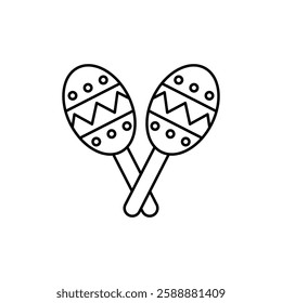 Maracas icon Vector logo set flat
