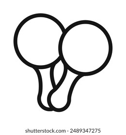 Maracas icon Vector symbol or sign set collection in black and white outline