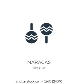 Icono de Maracas vector. Icono de maracas plana de moda de la colección brasilera aislada de fondo blanco. La ilustración vectorial se puede utilizar para diseño gráfico web y móvil, logotipo, eps10
