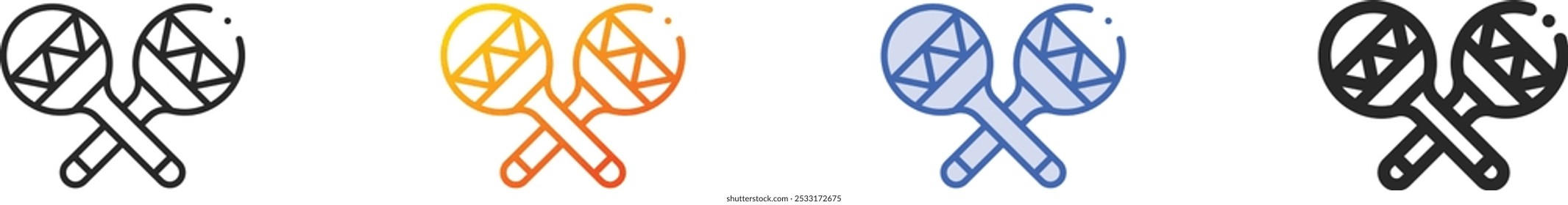 maracas icon.Thin Linear, Gradient, Blue Stroke and bold Style Design Isolated On White Background