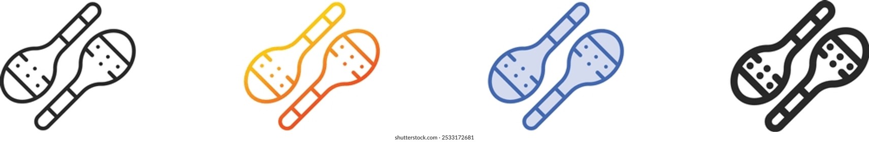 maracas icon.Thin Linear, Gradient, Blue Stroke and bold Style Design Isolated On White Background