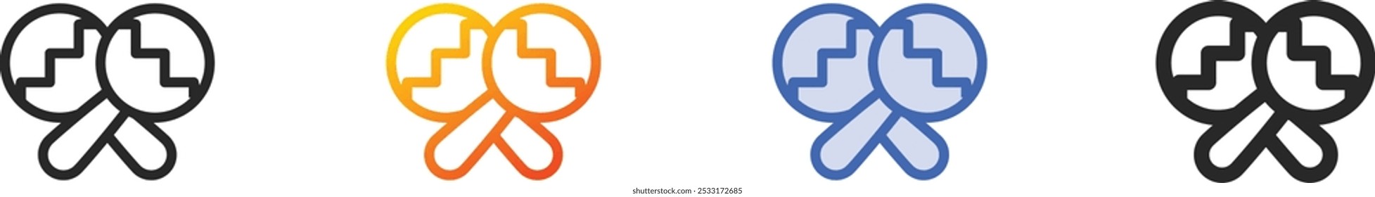 maracas icon.Thin Linear, Gradient, Blue Stroke and bold Style Design Isolated On White Background