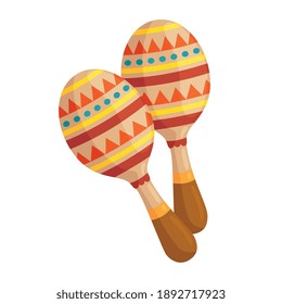 maracas instrument design, Music sound melody and song theme Vector illustration