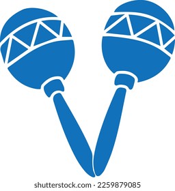 Maracas instrument icon, hand music instrument icon black vector