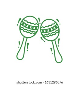 maracas instrument musical isolated icon vector illustration design