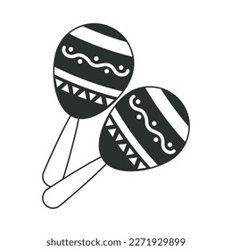 maracas instrument musical silhouette icon