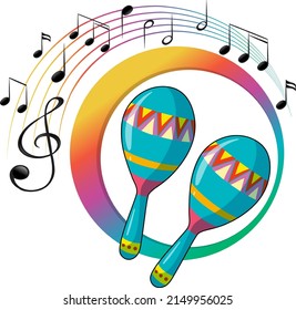 Maracas instrument on white background illustration