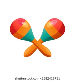 Maracas instrument on white background. Vector illustration in cartoon style.