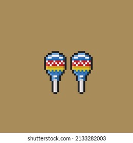 maracas instrument in pixel style