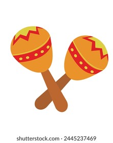 Maracas instrument, precussion instrument vector illustration