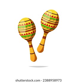 Maracas instrument vector isolated on white background.