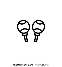 maracas instrument vector line icon