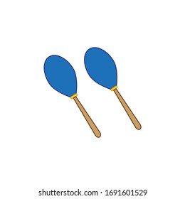 maracas instruments on white background