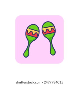 Maracas line icon. Instrument, percussion, culture. Fiesta concept. Vector illustration can be used for topics like party, holiday, Mexico