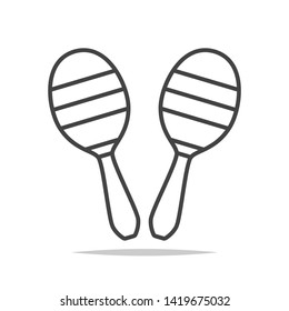 Maracas line icon vector isolated