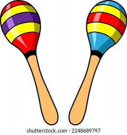maracas line vector illustration isolated on white background