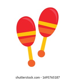 maracas mexican culture fill style icon vector illustration design