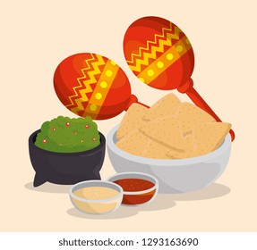 maracas with mexican food to day of the dead event