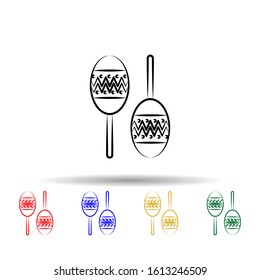 Maracas multi color style icon. Simple thin line, outline vector of dia de muertos icons for ui and ux, website or mobile application