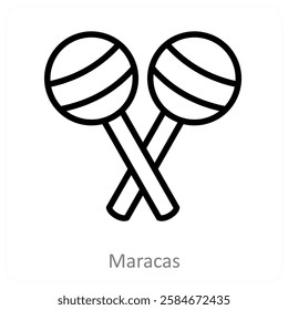 Maracas and music icon concept