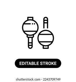 maracas music icon editable stroke. vector illustration