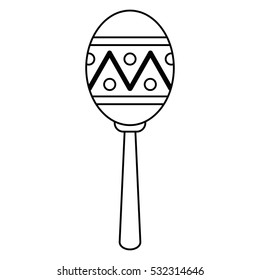 maracas music instrument brasilian outline