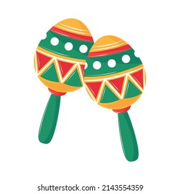 maracas music instrument icon flat isolated