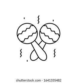 Maracas, music instrument icon. Simple line, outline vector elements of festival icons for ui and ux, website or mobile application