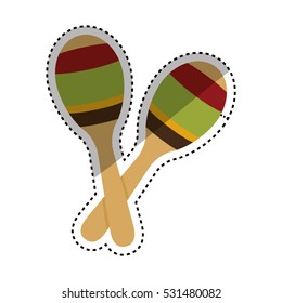 maracas music instrument icon vector illustration graphic design