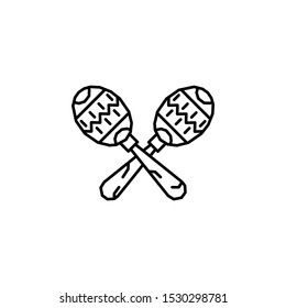 Maracas, musical instrument icon. Element of Dia de muertos icon
