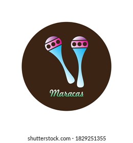 Maracas musical instrument icon. gradation style sign for mobile concept and web design. Percussion maracas flat vector icon. Brazilian carnival, masquerade, party symbol, logo illustration