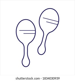 Maracas musical instrument icon. gradation style sign for mobile concept and web design. Percussion maracas flat vector icon. Brazilian carnival, masquerade, party symbol, logo illustration