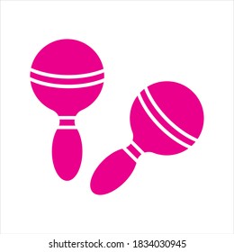 Maracas musical instrument icon. gradation style sign for mobile concept and web design. Percussion maracas flat vector icon. Brazilian carnival, masquerade, party symbol, logo illustration
