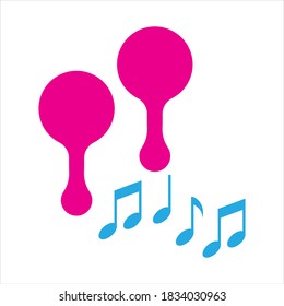 Maracas musical instrument icon. gradation style sign for mobile concept and web design. Percussion maracas flat vector icon. Brazilian carnival, masquerade, party symbol, logo illustration